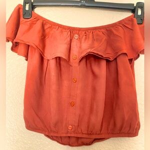 love J- Size Large Crop top orange shirt
